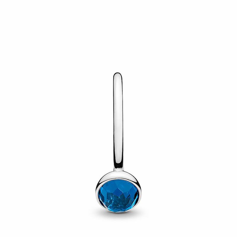 Pandora December Droplet Ring Ireland - Sterling Silver/Blue/Crystal - 126508WRU